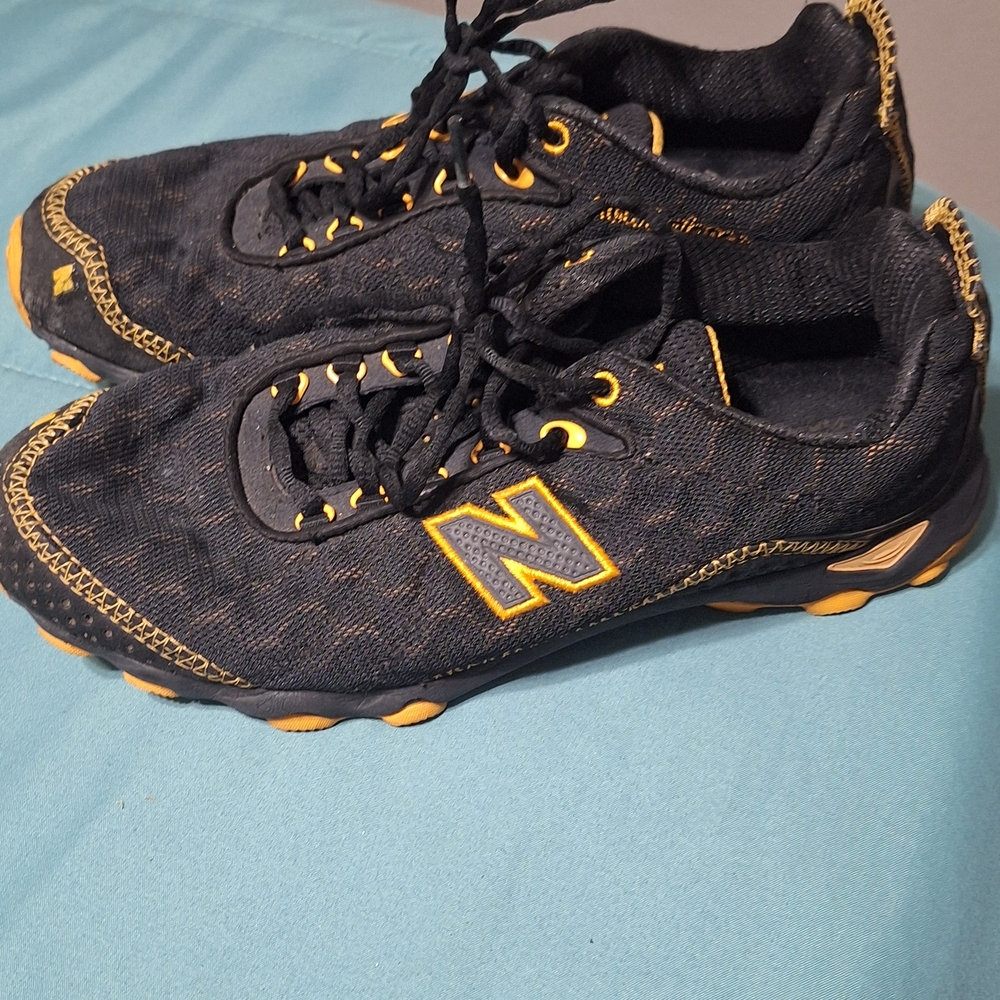 New Balance Kids' Black and Yellow Athletic Sneakers